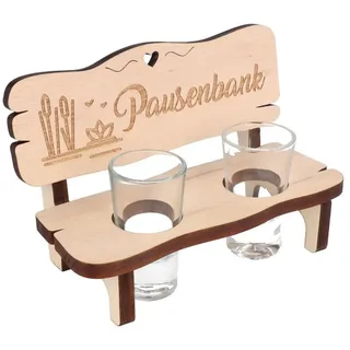 Spruchreif® Schnapsglas Schnapsbank mit Farbdruck und 2 Gläsern, Geschenk für Wanderer