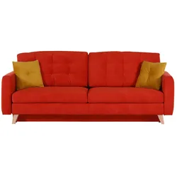 Schlafsofa  Laurena , orange , Maße (cm): B: 225 H: 70 T: 98