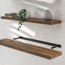 CASARIA Wandregal Hängeregal 110 x 3,8 x 23 cm Dunkle Eiche