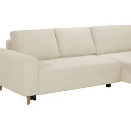 Sofa.de Ecksofa mit Schlaffunktion ¦ beige ¦ Maße (cm): B: 275 H: 91 T: 173.0