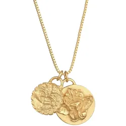 Elli Ganesha Disc Spirituell 925 Silber Ketten   Damen 