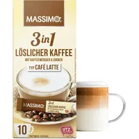 MASSIMO 3in1 Café Latte 10 Sticks x 12,5g löslicher Instant Kaffee Sticks