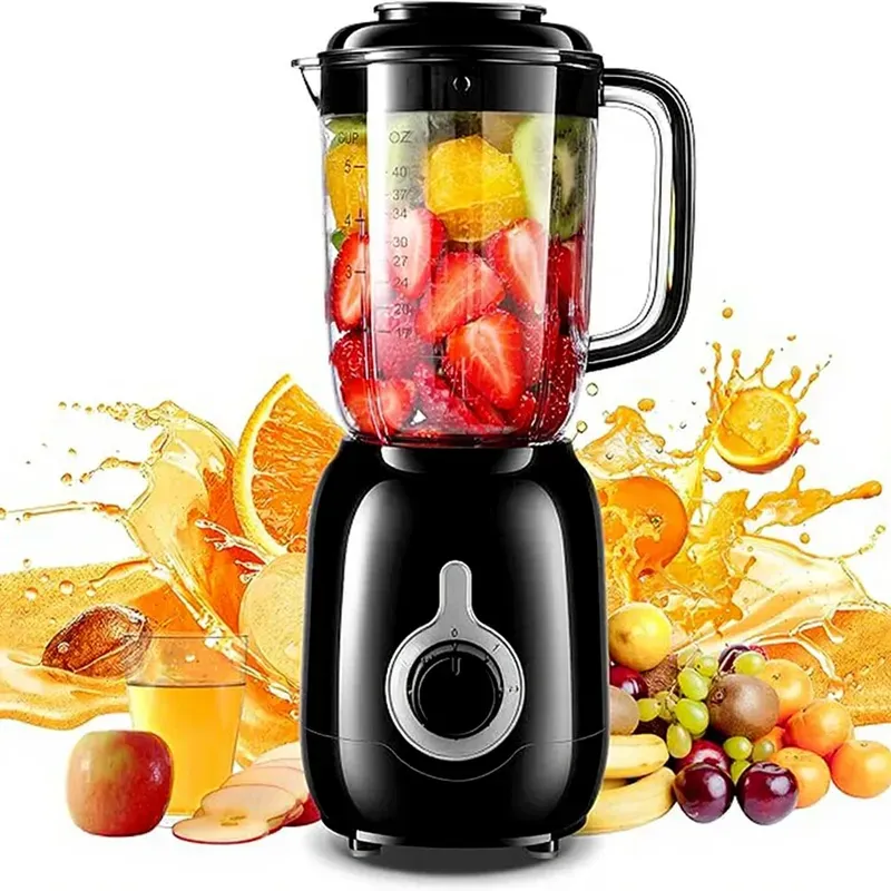 BEAR Tischmixer LLJ-B12K1 1,2 l 500 W 2 Geschwindigkeiten + Pulsfunktion 4 Edelstahlklingen