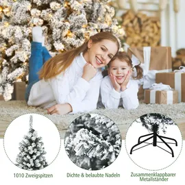 Costway Künstlicher Weihnachtsbaum Weiß/Grün 225 cm