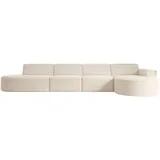 altdecor Ecksofa in L-Form Corner Sofa Bett Eckcouch Couch Wohnlandschaft Cauchsofa MARI-L3-406x165x78 cm Beige