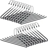 Relaxdays Set, rutschfest, Kleiderbügel für Hosen, gummiert aus Metall, platzsparend, 18 cm, schwarz