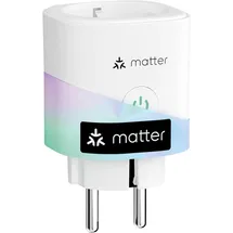 Meross Matter Smart Steckdose mit Stromverbrauch, WLAN Steckdose mit Stromzähler für Balkonkraftwerk, funktioniert mit Apple HomeKit, Alexa und Google, 16A, 1 Stück