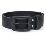 Frentree Ledergürtel MADE IN GERMANY, 100% echtes Leder, 4 cm breit, Schwarze Schnalle, Gürtel für Herren, Schwarz - Bundweite 90cm = Gesamtlänge 105cm