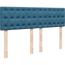 vidaXL Boxspringbett mit Matratze Blau 140x200 cm Samt