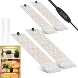 idudu 4Stück Pflanzenlampe LED Vollspektrum, Pflanzenlicht mit 540 LEDs, Pflanzenleuchte Wachsen licht für Zimmerpflanzen Grow Light mit Zeitschaltuhr, 10 Arten von Helligkeit