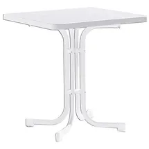 Sieger Boulevard-Klapptisch mit mecalit-Pro-Platte 70 x 70 x 72 cm weiß/marmordekor weiß