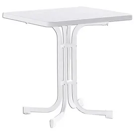 Sieger Boulevard-Klapptisch mit mecalit-Pro-Platte 70 x 70 x 72 cm weiß/marmordekor weiß