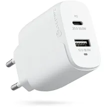 Alogic 2-Port 32W Rapid-Power USB-C GaN-Wandladegerät weiß
