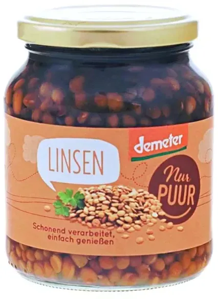 NurPuur Linsen braun demeter 360g