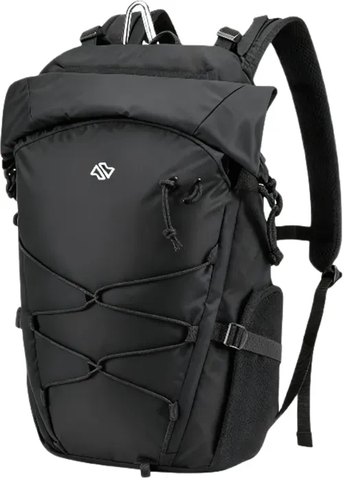 ochama×J.ZAO Sports Series Wanderrucksack, 25L, atmungsaktive Rückenpolsterung, Obsidian Schwarz