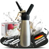 Mosa Silber-Schwarzer Sahnespender Sahnebereiter Sahnesyphon 0,5 L + 10 Sahnekap