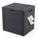 BigDean Auflagenbox Gartenbox klein kompakt 140 Liter für Balkon & Terrasse (Packung, 1 St), 140L Volumen, Kompakt, Regenfest, Griffig schwarz