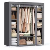 Songmics Kleiderschrank, Stoffschrank, 12 mit Kleiderstange und Ablagen, Stabiler Schrank, für Schlafzimmer, Ankleidezimmer