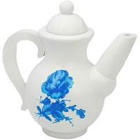 Seiffener Volkskunst | Räuchermännchen Räucherfigur | Räucherkanne Kaffeekanne Kanne | Erzgebirgische Volkskunst | Höhe 12 cm | Zwiebelmuster