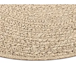 The CarPET Teppich THE CARPET "Kansas", beige (natur), H:1mm Ø:120cm, Polypropylen, Teppiche, Teppich, moderner robuster In und Outdoor Teppich Jute Look