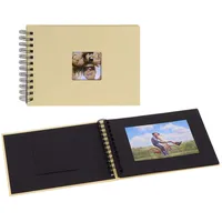 walther design Fotoalbum creme 23x17 40 schwarze Seiten Spiral SA-109-H