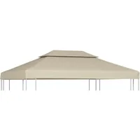 VidaXL Pavillon-Dachplane Ersatzdach 310 g/m2 Beige 3×4 m