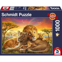 Schmidt Spiele GmbH Puzzle »1000 Teile Schmidt Spiele Puzzle Kuschelnde Löwenfamilie 58987«, 1000 Puzzleteile