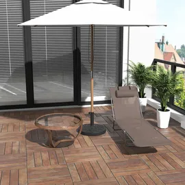 Outsunny Sonnenliege 182 x 56 x 24,5 cm kaffebraun klappbar
