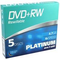 Platinum 4,7 GB DVD+RW-Rohlinge (4x Speed, 120 Min, DVD rewritable) 5er Slimcase