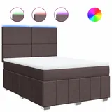 vidaXL Boxspringbett 140 x 200 cm Dunkelbraun