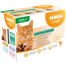 Iams Delights Adult in Sauce Land & Sea Mix 12 x 85 g