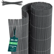VOUNOT Sichtschutzmatte 100 x 300 cm grau PVC