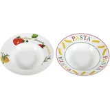 Wellco 6x Wellco Pastateller Milano Porzellan Ø27cm assortiert, Teller, Mehrfarbig