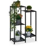 Relaxdays Blumenregal 81 x 55 x 28,5 cm Schwarz