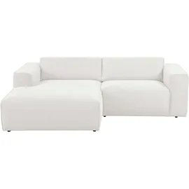 Home Affaire Ecksofa HOME AFFAIRE "Noord mit Kedernaht, Breite 234 cm, L-Form", beige (cream), B:234cm H:71cm T:161cm, 100% Polyester, Sofas, Ecksofa, Cord, Struktur, Webstoff, mit Wellenunterfederung, Massivholzrahmen