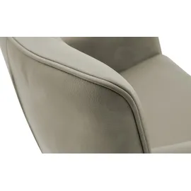 MCA Furniture MCA LIMONE 2 4 Fuß Stuhl mit Armlehnen Edelstahl/Leder 360° drehbar Remona - creme , Maße (cm): B: 61 H: 88 T: 62