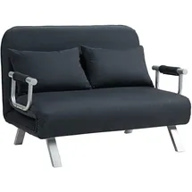 Homcom Schlafsofa Schlafcouch mit Verstellbarer Rückenlehne, Wurfkissen, 2er-Sofa mit Schlaffunktion, Samtoptik, Armlehne, Couch für Wohnzimmer, Sofas & Couches, Schlafsofas