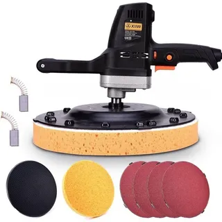 XIIW 1280W Putzglättmaschine Putzbearbeitung Putzbearbeitungsmaschine Putzmaschine 230U/min Wandschleifer Wandglättungs Poliermaschine | Kunststoffscheibe Schwammscheibe Schleifscheibe | 6 Geschwindigkeit