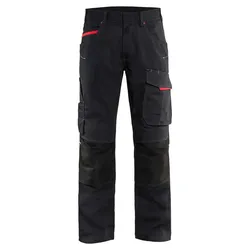 Stretch Servicehose "1495" - D124 - schwarz/rot