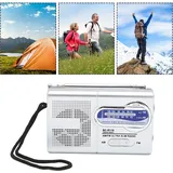 Tragbares Mini-radio Mit Am/fm-empfang – Klassisches Silber – Abs – 10 Cm – 2 Aa-batterien – Batterien Nicht Enthalten