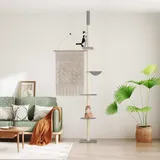 vidaXL Kratzbaum Deckenhoch Hellgrau 263,5-289,5 cm