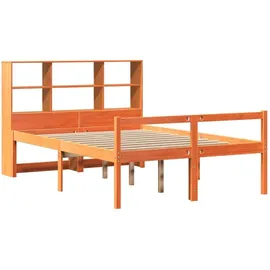 vidaXL Kinderbett mit Regal 140 x 200 cm Kiefer massiv wachsbraun