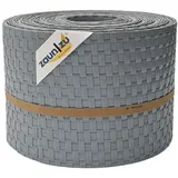 zaun|zu® Sichtschutzstreifen Rattan 255 x 10 cm Hellgrau