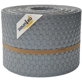 zaun|zu® Sichtschutzstreifen Rattan 255 x 10 cm Hellgrau