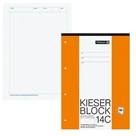 Brunnen Arbeitsblock Kieserblock gelocht DIN A4 blanko Lineatur 14C, 1 Block