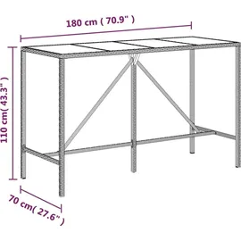 vidaXL Polyrattan Gartenbar-Set 11-tlg. schwarz inkl. Kissen