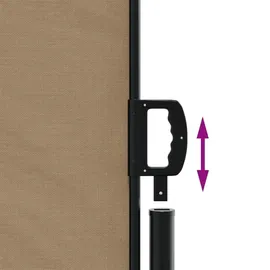 vidaXL Seitenmarkise Ausziehbar 220 x 1000 cm Taupe Polyester