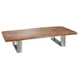 Wohnling Couchtisch ASURA 115 x 25 x 58 cm Akazie Massiv Holz - ca. 115x58 aus Massivholz Braun,