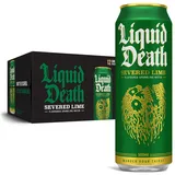 Liquid Death, Severed Lime Sparkling Water, Lime Flavored Sparkling Beverage Sweetened With Real Agave, Low Calorie & Low Sugar, 12-Pack (Tallboy Size 16.9oz Cans)