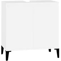 vidaXL Waschbeckenunterschrank Weiß 58x33x60 cm Holzwerkstoff